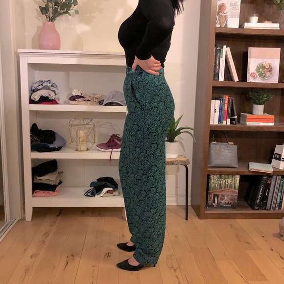 Yves Saint Laurent Wool Dress Pants (Green/Blue) - Picture 3 of 7